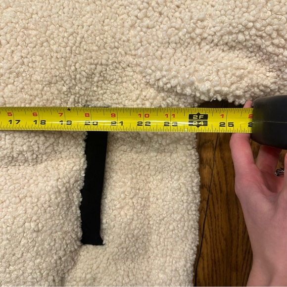 Maje Faux Shearling Padded Quilted Jacket Coat Colorblock Hoodie Sz 1 Oversized - Picture 15 of 16